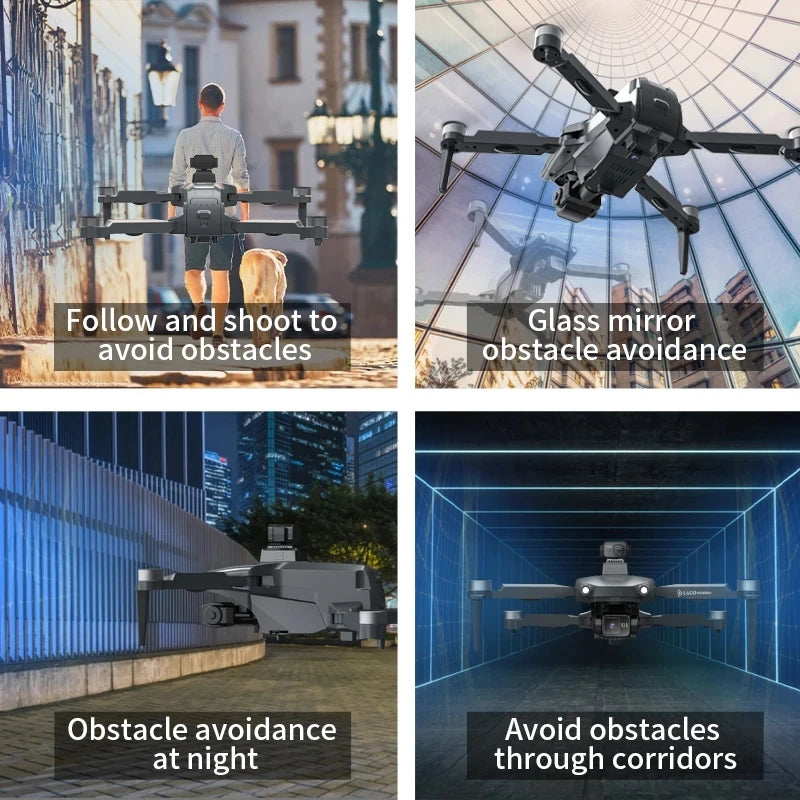 L600 PRO MAX Drone 4K Three-Axis PTZ HD Dual Camera Laser Obstacle Avoidance Brushless Motor GPS 5G WIFI RC FPV Quadcopter Toys - Stereotech