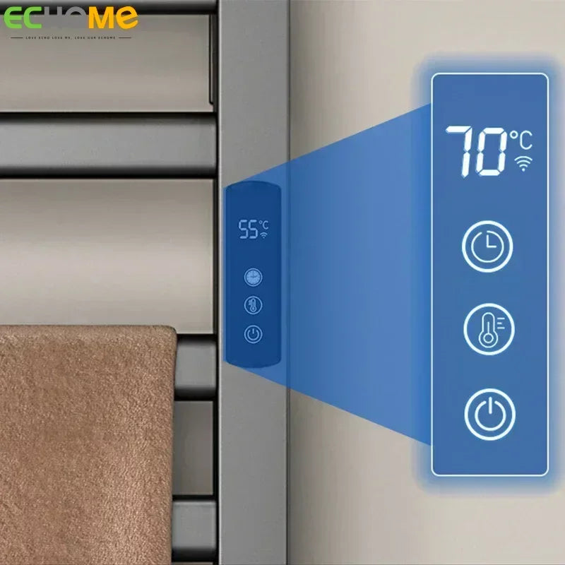 Intelligent Electric Heated Towel Rack Wifi Bathroom Sterilization Towel Drying Rack Household Towel Warmer Bathroom Accessories - Stereotech