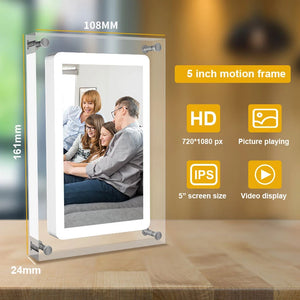 Cut Gift Acrylic Digitial Photo Frame video frame 5 inch IPS Screen 1000amh Battery 2G Memory support video picture play