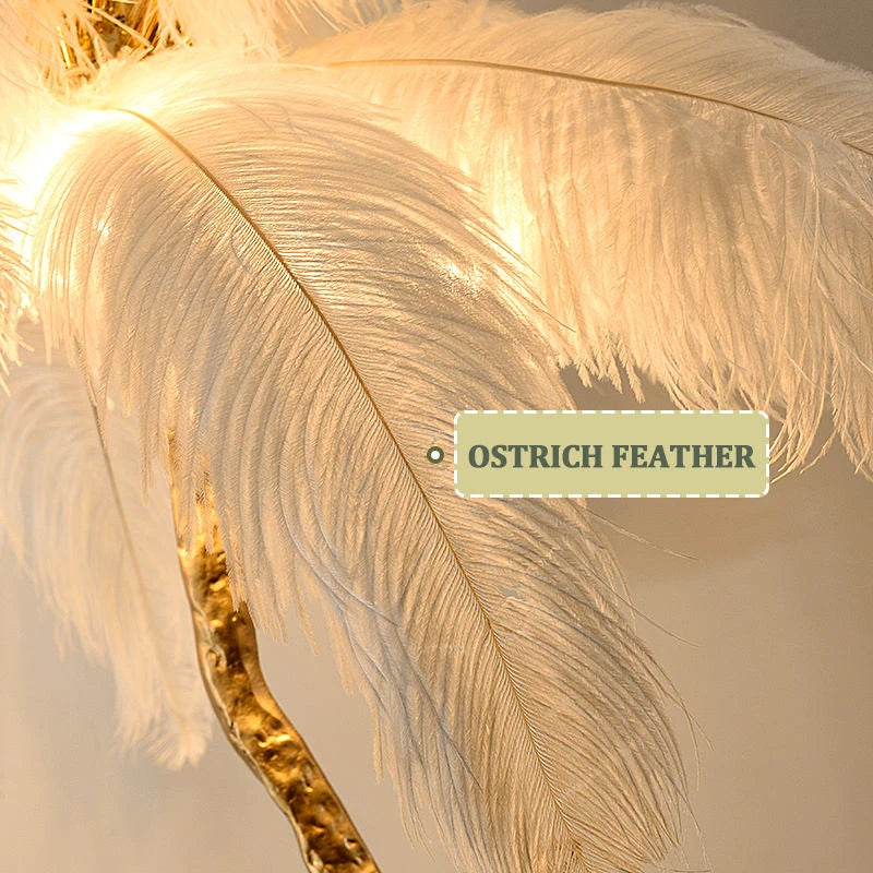 Living Room Led Floor Lamp Interior Reading Bedroom Room Light Ostrich Feather Bedside Tables Sofa Corner Nordic Stand light