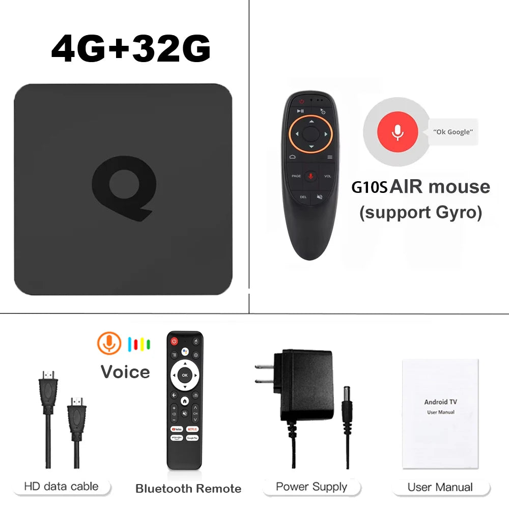 Android14 Smart TV Box Q1 Allwinner H313 Supports 2.4G&amp;5G Dual Wifi 8K 64G 128G Rom Google Media Player TV Box Voice Set Top Box