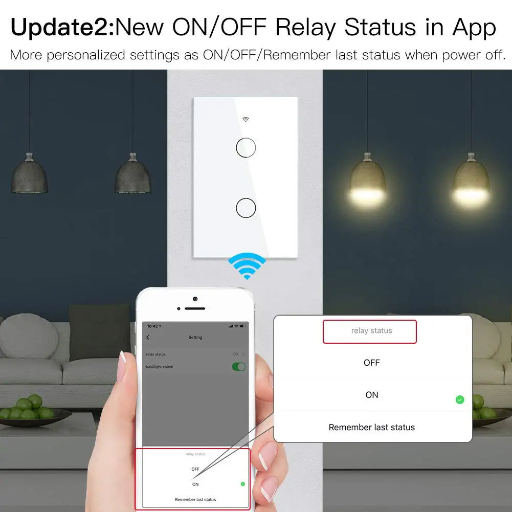Tuya Smart Switches US Neutral Wire/No Neutral Wire Required Light WiFi Touch Switch 1/2/3/4 Gang Via Alexa Google Home Alice