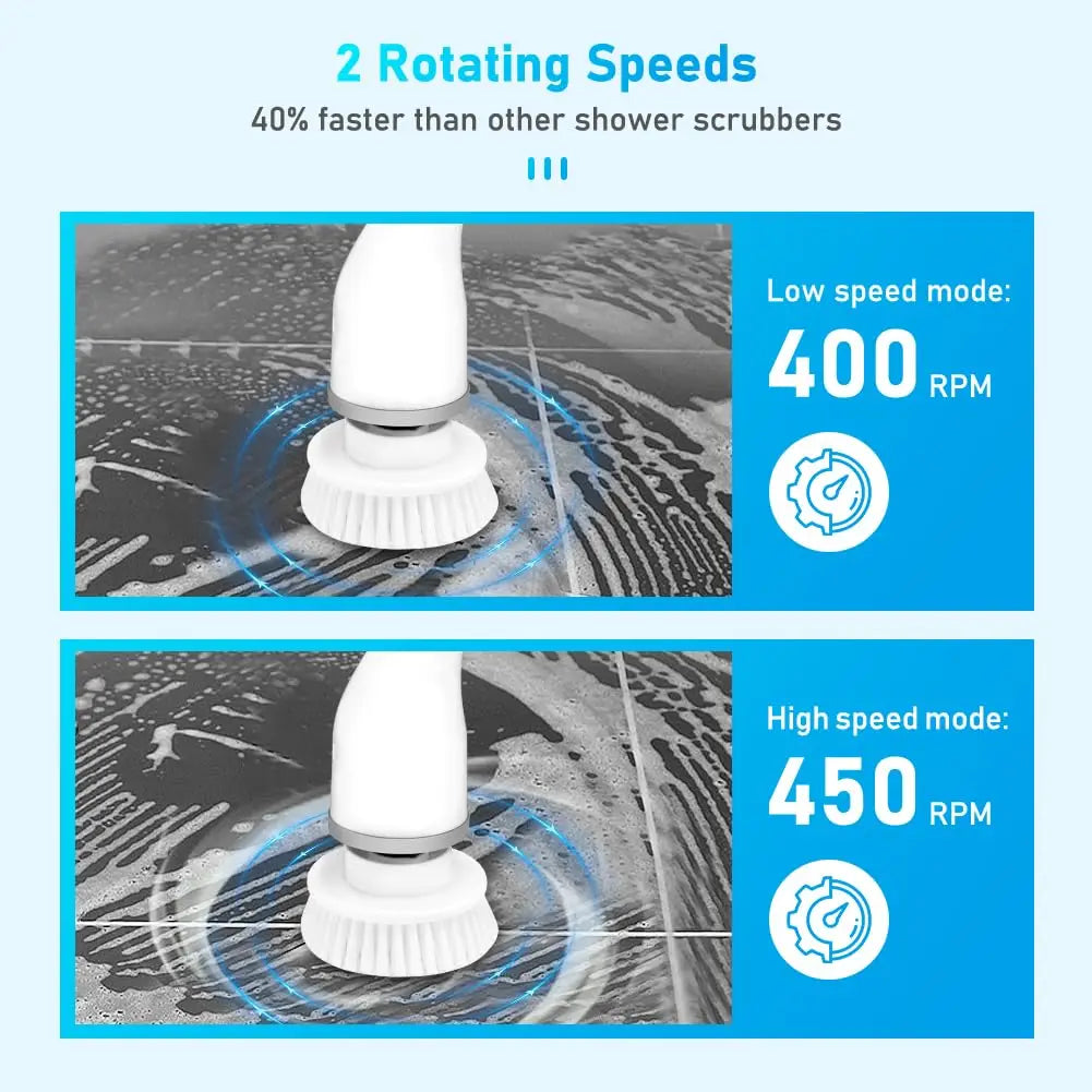 8-in-1 Multifunctional Wireless Electric Cleaning Brush Household Kitchen Bathroom Brush USB Handheld Rotating Cleaning Tools