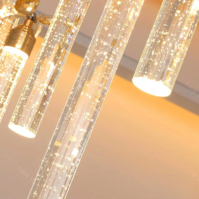 Modern home decoration salon lamps for living room smart crystal Pendant lights dining room indoor lighting