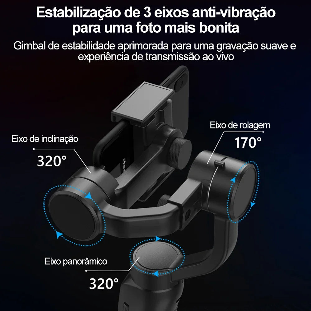 F8 Handheld 3-Axis Gimbal Phone Holder Anti Shake Video Record Stabilizer for HUAWEI Xiaomi iPhone Smartphone Gimbal Stabilizer - Stereotech