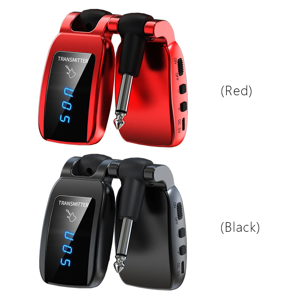Guitar Transmitter Receiver Set Use Time Up To 8h Guitar Earphone Amplifier 5.8GHz/2.4GHz for Guitar Bass Electric Instruments
