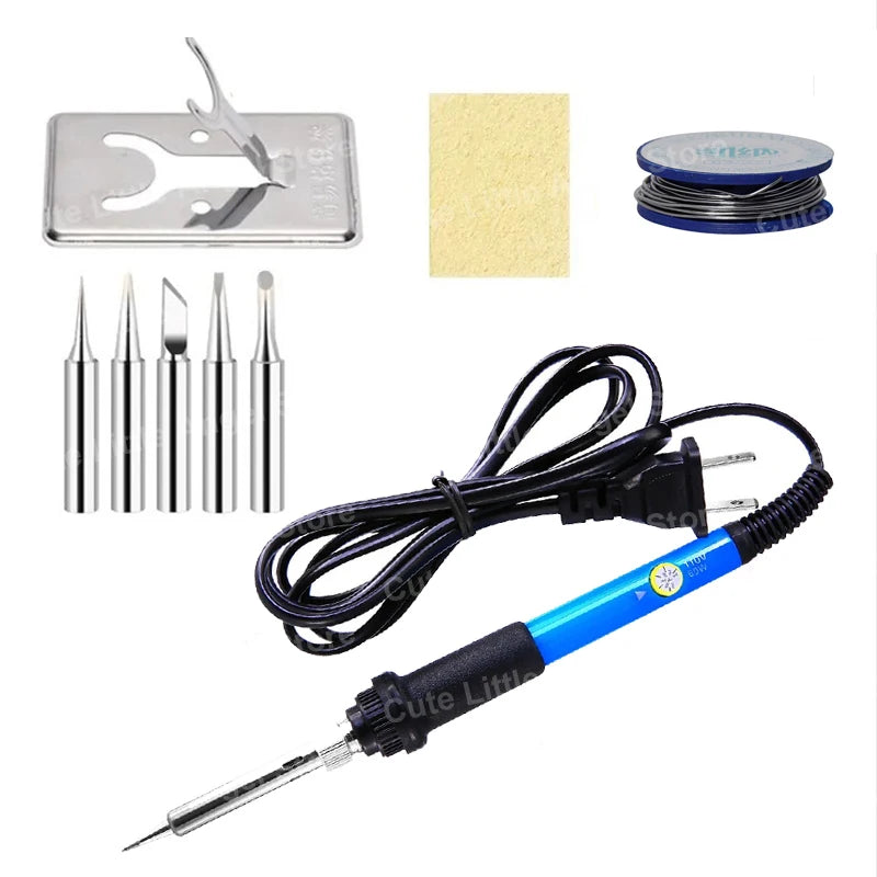 60W Electric Soldering Iron LCD Digital Display Adjustable Temperature Welding Repair Tools 220V / 110V Solder Wire Tips