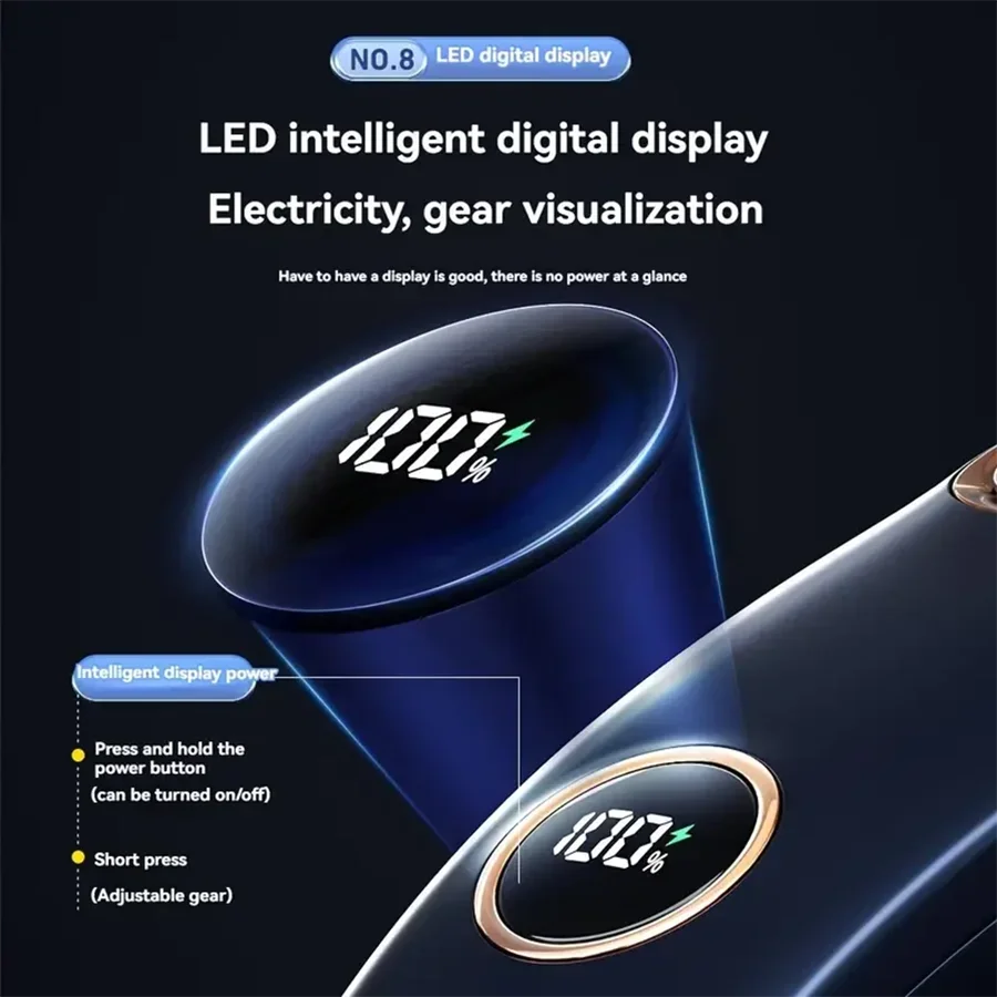 2024 New 4000mAh Rechargeable Hanging Neck Fan Mini Air Conditioner Portable Fan Wearable Bladeless Fan with 5 Gears LED Screen - Stereotech