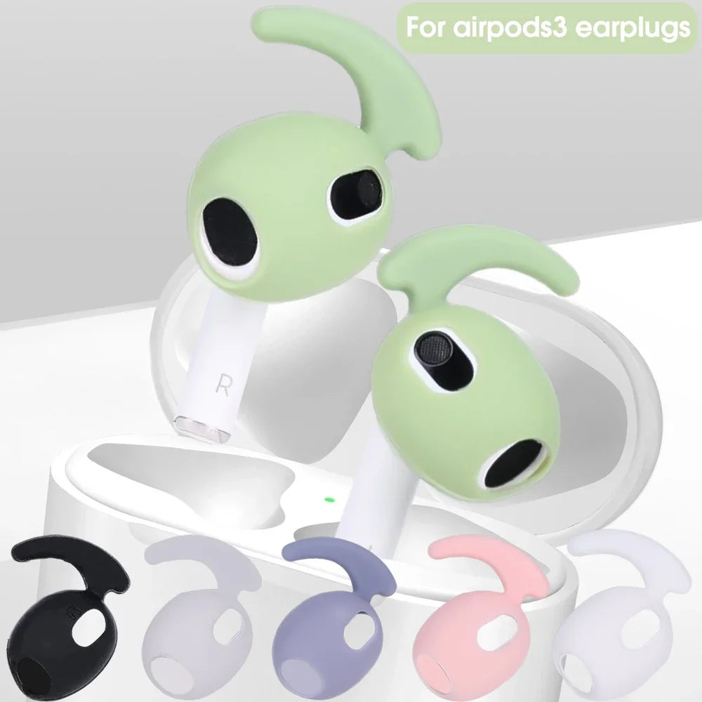 6-1Pairs Soft Silicone Earbuds Headphone Earpods Cover Eartip Ear Wings Hook Cap for Airpods 3 Bluetooth Earphone Accessories - Stereotech