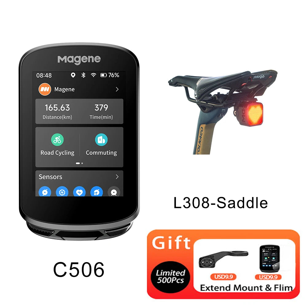 Magene C506 GPS Bike Computer Navigation WiFi Speedometer Color Touchscreen MTB Road Bicycle Odometer Cycling Training Notice