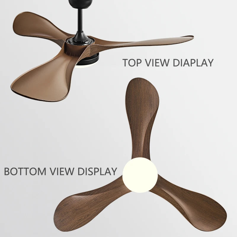 52Inch Strong Wind Ceiling Fan Light Modern Simplicity Restaurant Electric Fan Household Ceiling Fan With Light And Control 220V - Stereotech