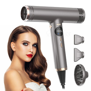 Professional High Speed Hair Dryer Curler Fast Dry With Hair Curling Nozzle Styling 110000rpm Hair Dryer Negative Ion High Speed
