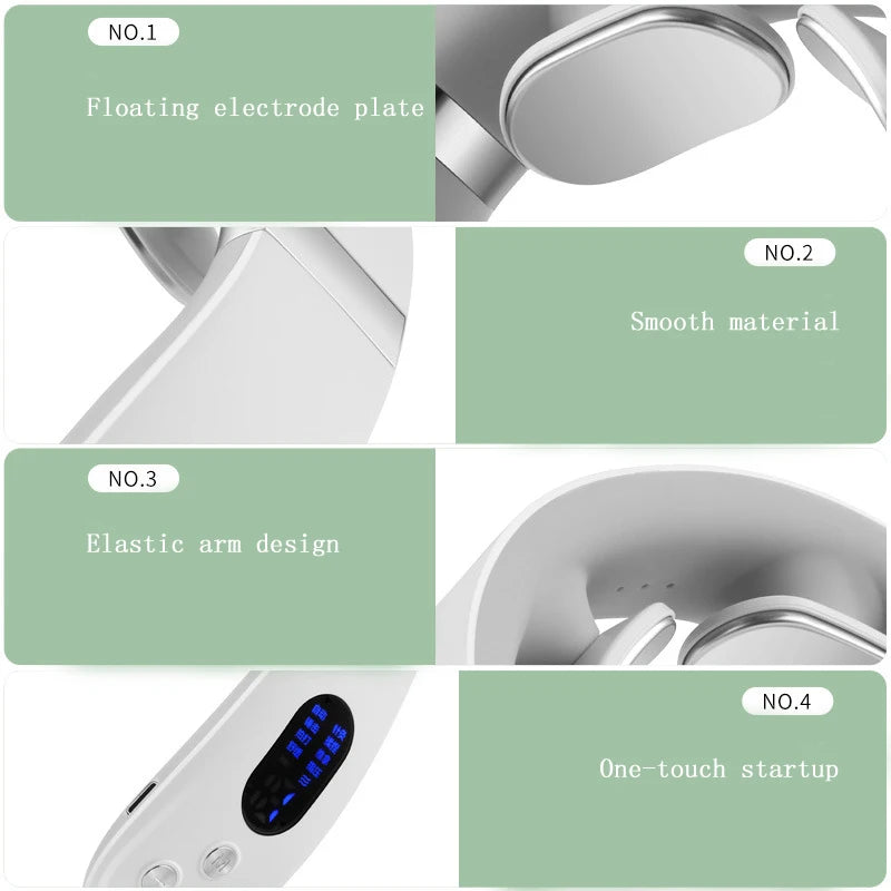 Electric Neck Massager With Heat Vibration 3D Kneading Shiatsu Massage - Stereotech