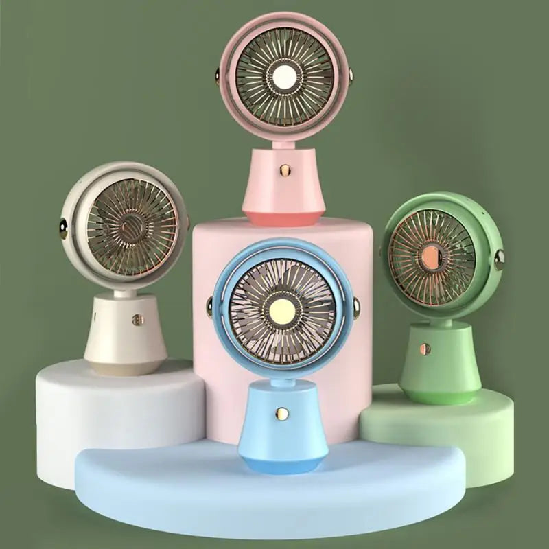 New Desktop Small Fan Dazzling Gold Rotatable USB Charging Three Speed High Wind Silent Office Desktop Fans Cooling Appliances - Stereotech
