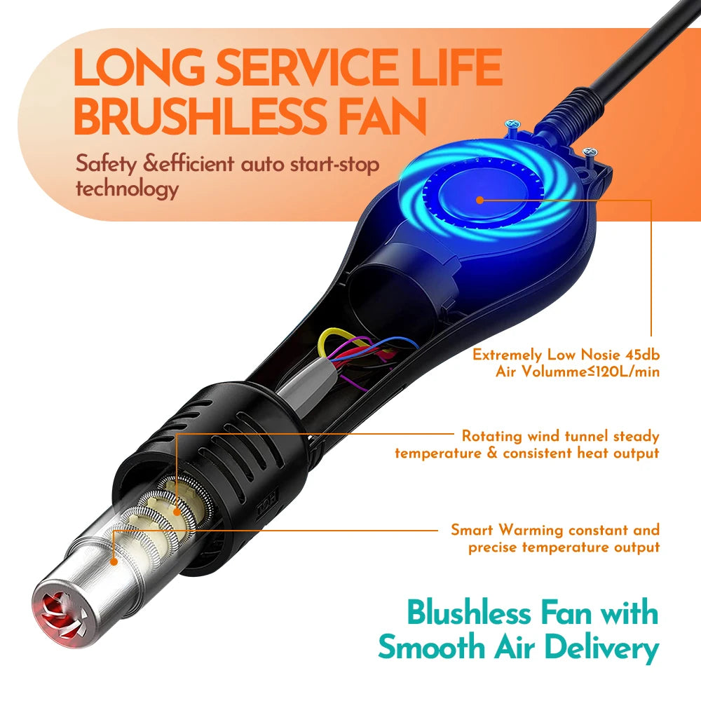 Silverflo 938BD-III Soldering Station Rapid Heating T12 Soldering Iron Hot Air Welding Station With Auto Sleep For SMD Rework