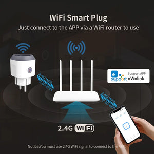 eWelink WiFi Smart Plug 16A/20A EU Smart Socket With Power Monitor Timing Support Alexa Google Home Yandex Alice SmartThings