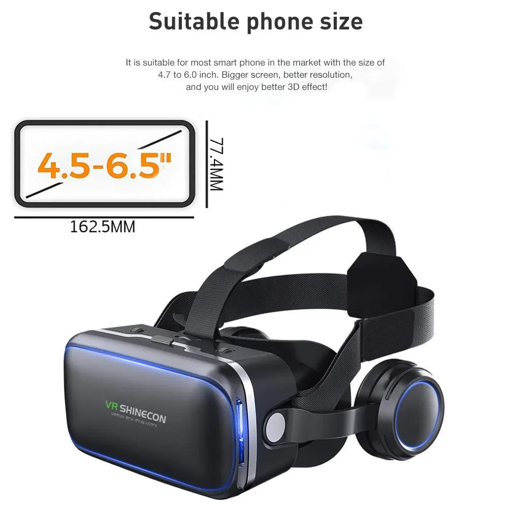 G04EA Original VR Shinecon 6.0 Virtual Reality Glasses 3D VR Glasses Stereo Helmet Headset with Remote Control for IOS Android