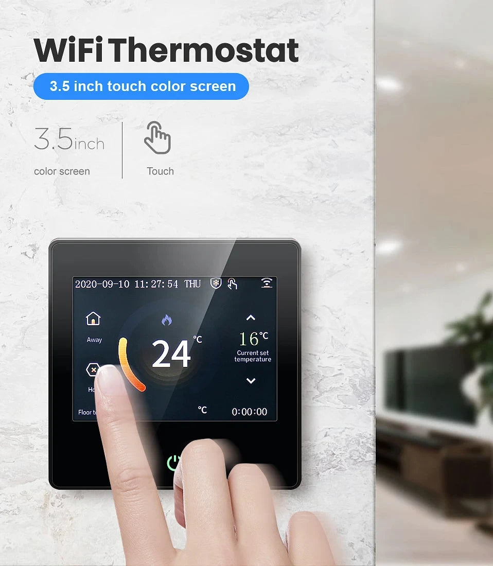 Tuya WiFi Smart Thermostat Temperature Heating Controller Water/Electric/Boiler Heating Led Touch Screen for Google Home/Alexa