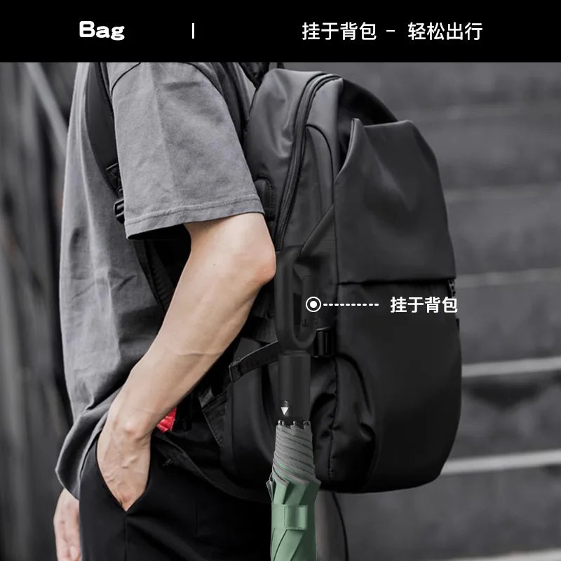 Two Fold Ring Buckle Hook Umbrella Large Size Reflective Strip Safety Umbrella Automatic Sunscreen UV Protection Women Sunshade