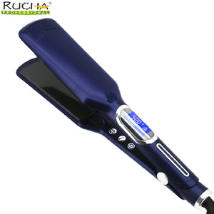 Professional Hair Straightener Titanium Plate Fast Heat Up 500F Flat Iron 2 in 1 Straightener and Curler Styling Tool