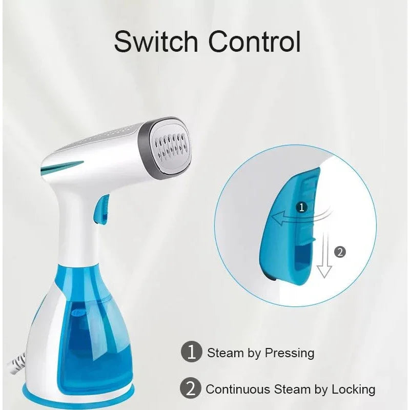 Quick-Heat Hand Garment Iron Steamer for Clothes 1500W Powerful 280ml Portable Fabric Steamer Travelling Home Steam Generator - Stereotech