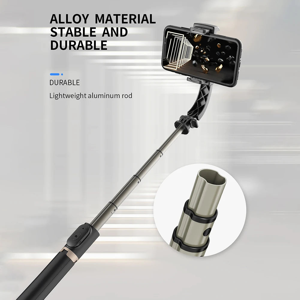 Q08 Bluetooth-Compatible Handheld Stabilizer Aluminum Alloy Phone Tripod Stabilizer Portable for Phone Holder Video Record