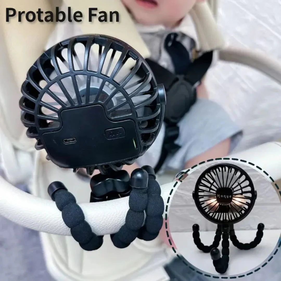 Rechargeable USB Baby Stroller Fan Hand Held - Stereotech