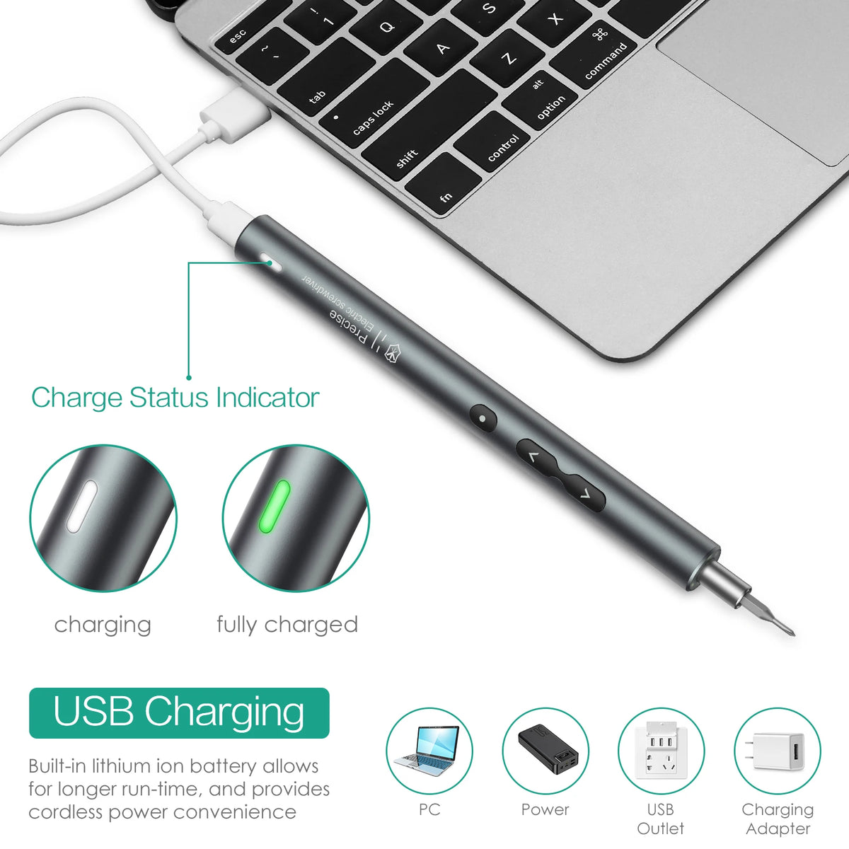 Precision Electric Screwdriver Handle Power Tool Rechargeable Wireless Mini Small for 4mm Bits for Xiaomi Mobile Cell Repair New