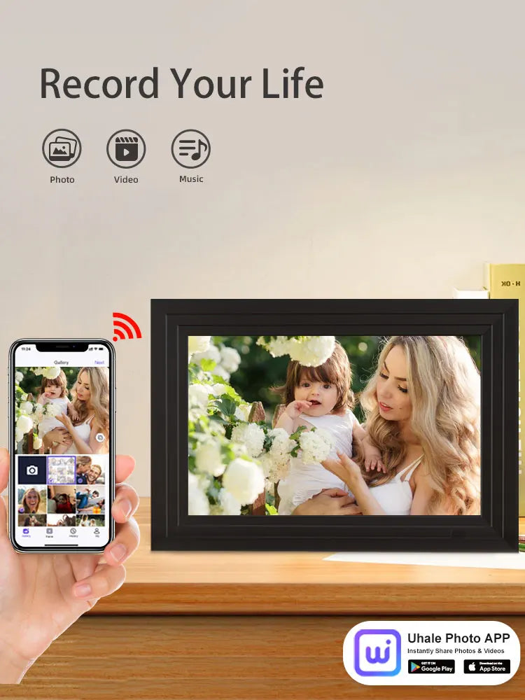 Cheapest 10.1 Inch Smart WiFi Digital Photo Frame 1280x800 IPS LCD Touch Screen Built in 32GB Memory Good Gift