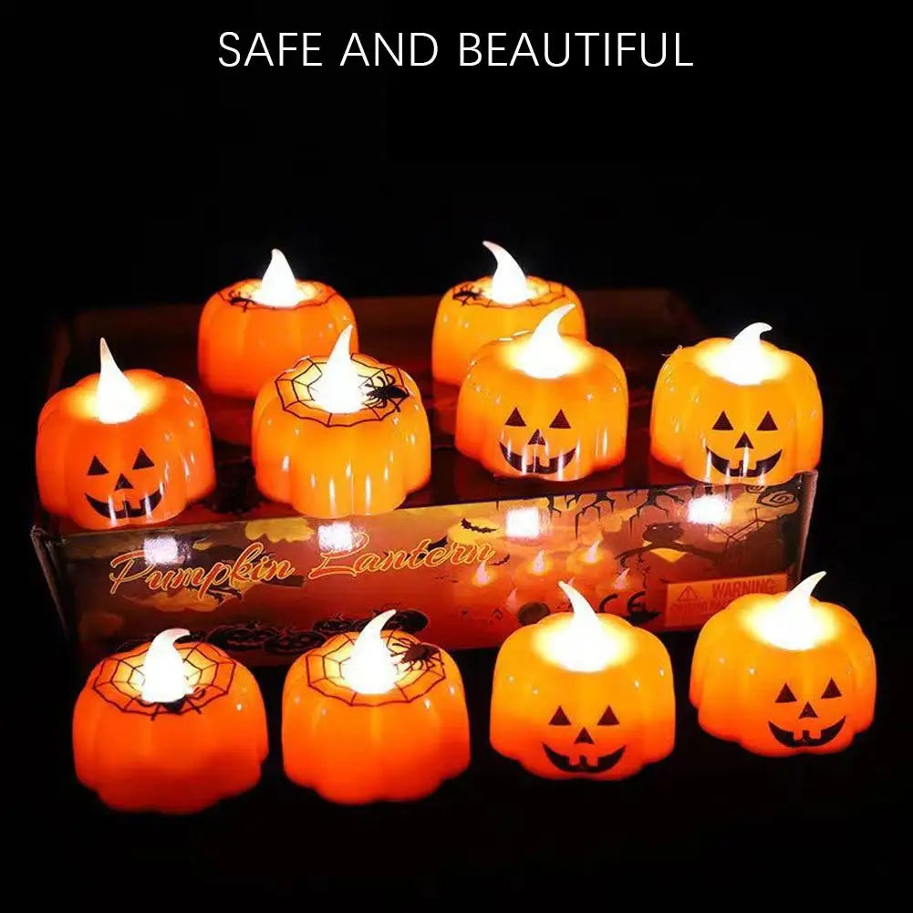 1PC Halloween Pumpkin Lights LED Electronic Candle Lights Halloween Horror Props Home Bar Haunted House Decoration Props