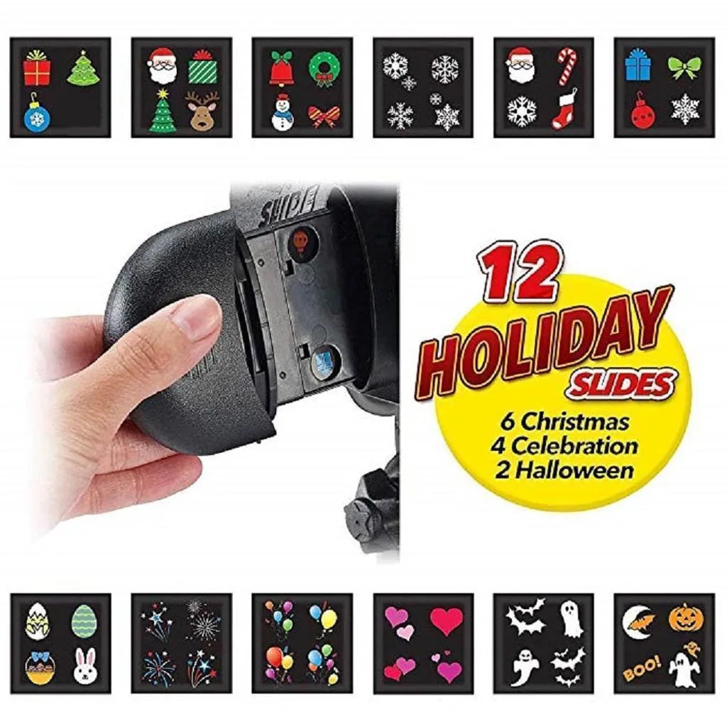 Halloween Decoration Christmas Party Decoration Projector Lights 12 Patterns Hirundo Fantastic Slide Show Large Coverage Area