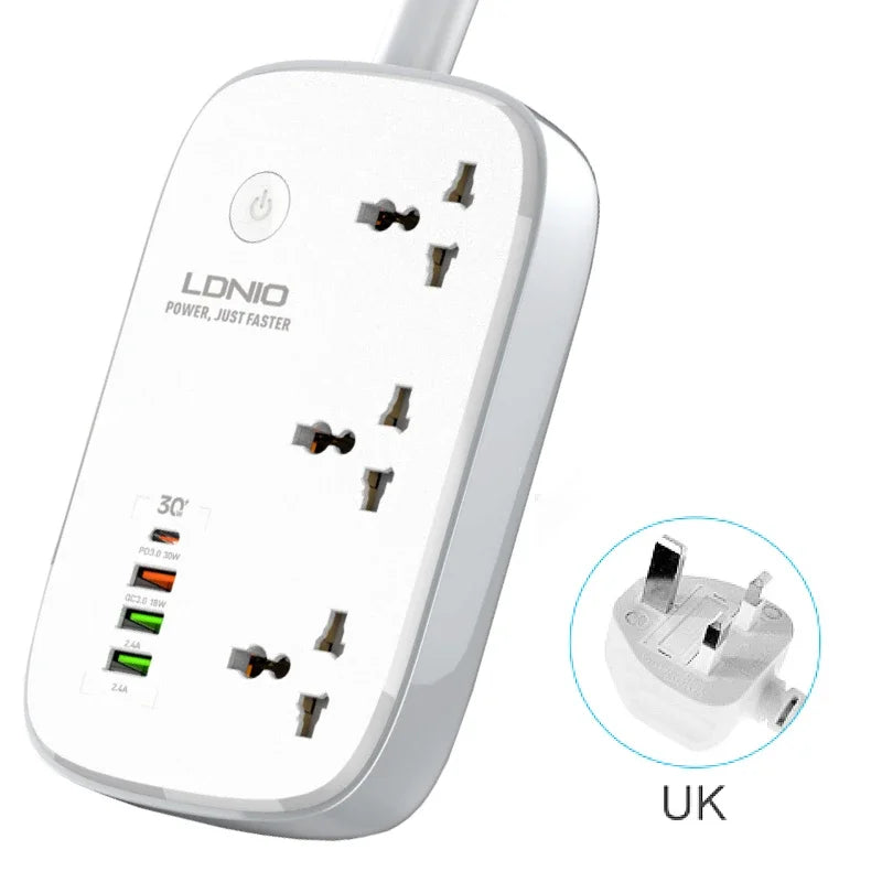 Tuya WiFi Smart Universal Power Strip EU UK US Surge Protector Extenstion Socket Multi Plug Fast Charge 4USB TypeC  Alexa Google