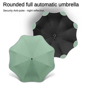 Creative Safety Corner Fully Automatic Umbrella for Kids Women, Sun UV Protection, Windproof, 3 Folding, Rain Umbrellas Parasol