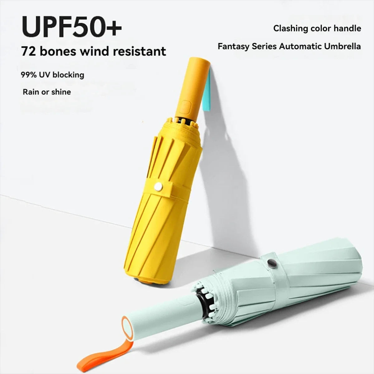 Super Strong Windproof Automatic Folding Men Umbrella, 72/80 Bone Reinforced, Large Rainproof Sun UV Protection Umbrellas Women