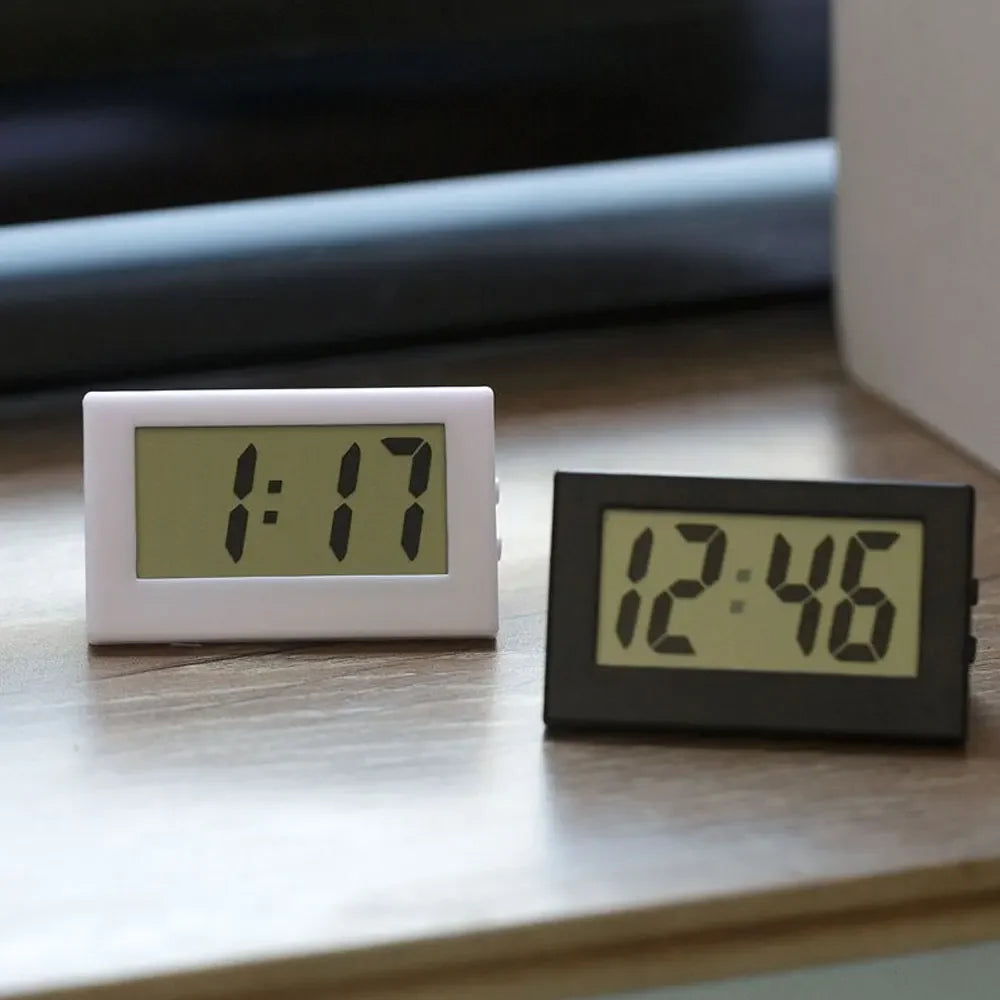 1Pc Mini LCD Digital Table Dashboard Desk Electronic Clock for Desktop Home Office Silent Desk Time Display Clock Table Clock