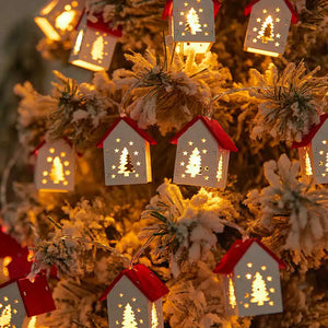 Christmas Mini House LED Light String Christmas Tree Decoration 2024 New Year's Christmas Party Home LED Light String Decoration