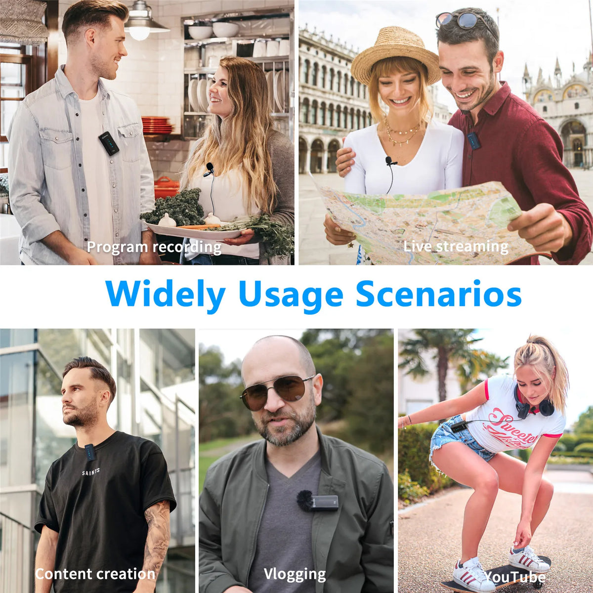 BOYA BY-XM6-K1 Wireless Lavalier Microphone Portable Audio Video Recording Mic with Charging Case for Smartphone Camera Vlog