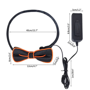 Men's LED Suspenders Luminous Costumes Light Up Bowtie, Burning Man Costume Party Perfect for Music Festival Party