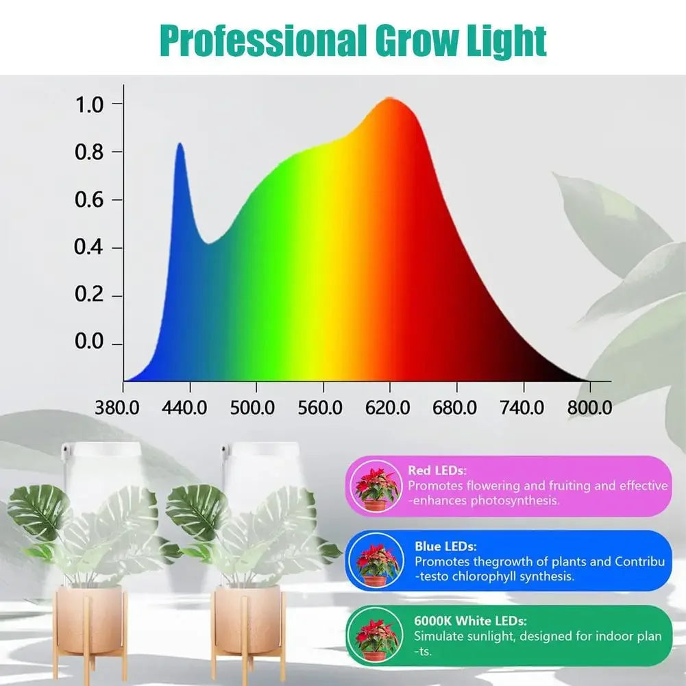 Led Telescopic Plant Grow Light Full Spectrum Timing Plant Growing Lamp For Succulent Flowers Indoor Plants