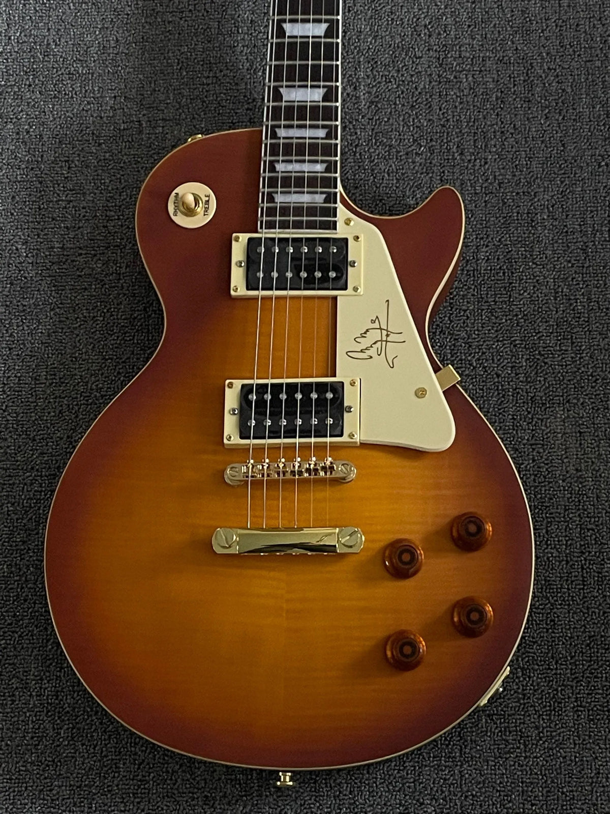 New!!!!!!!High Quality Honey Burst Color, Standard LP Electric Guitar, Solid Body ,Rosewood Fretboard, Yellow PickGuard,