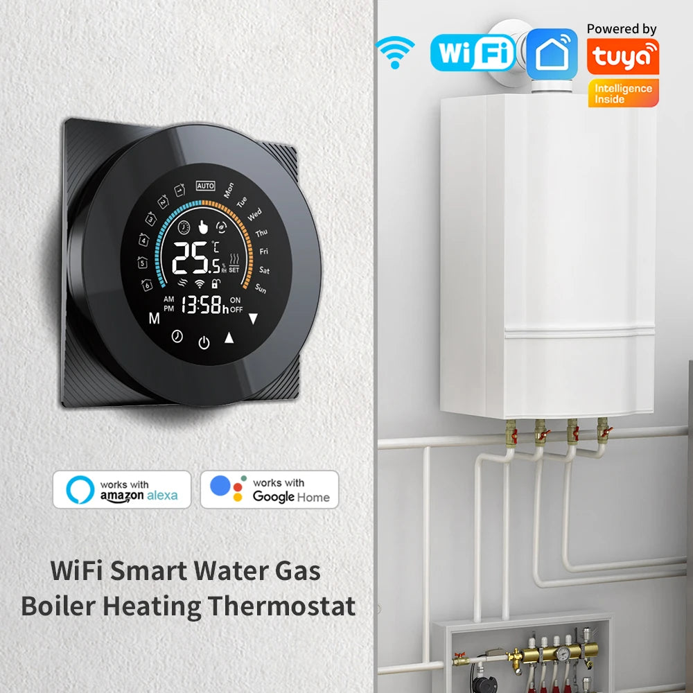 Tuya Wifi Thermostat Electric Floor Water/Gas Boiler Heating LCD Digital Touch Temperature Control Smart Life Google Home Alexa