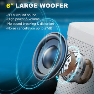 2024 Dual Microphone Karaoke Machine for Adults Kids Portable Bluetooth PA Speaker System with 2 Wireless Microphones for Family