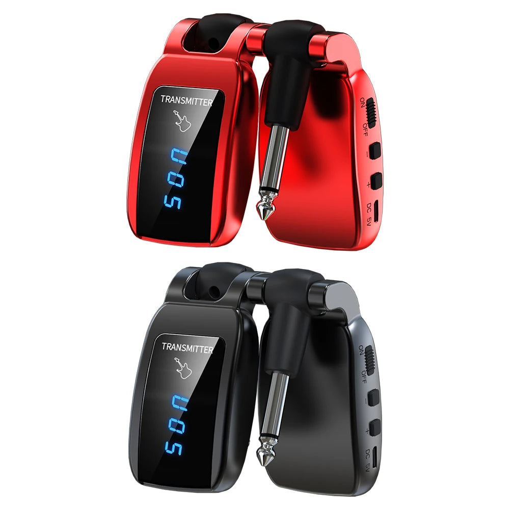Guitar Transmitter Receiver Set Use Time Up To 8h Guitar Earphone Amplifier 5.8GHz/2.4GHz for Guitar Bass Electric Instruments