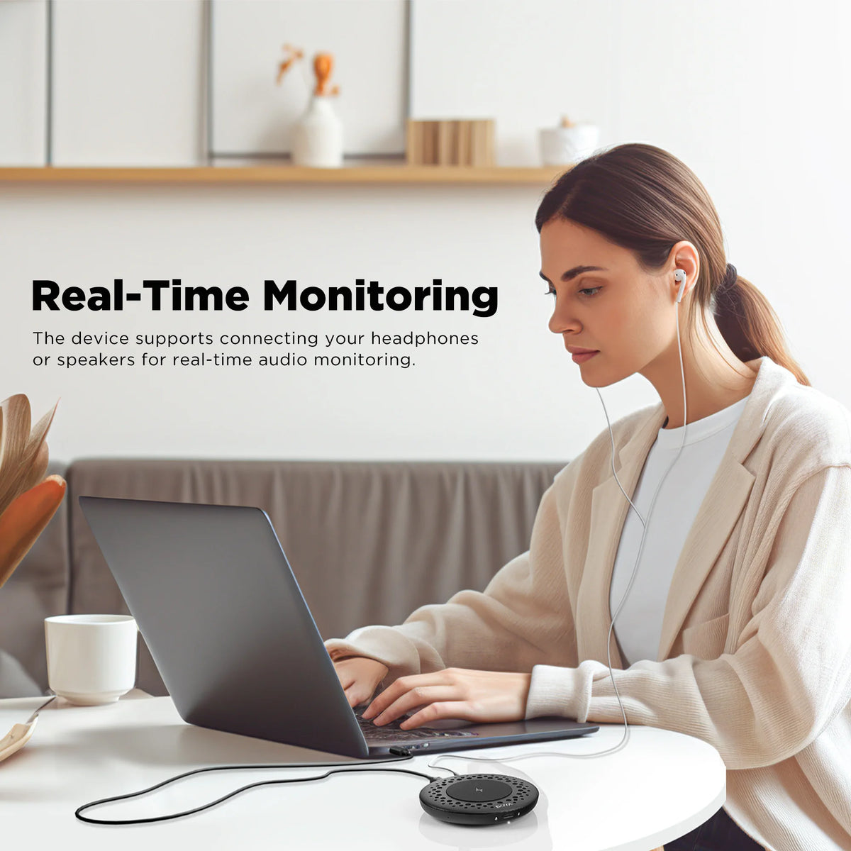 BOYA Blobby USB Conference Meeting Microphone with Wireless Charger for Android Smartphone Type-C Devices Mac Windows Computer