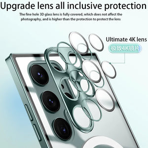 Magnetic Magsafe Case For Samsung Galaxy S24 S23 S22 S21 Ultra Metal aluminium alloy Glass protective ultra-thin back cover