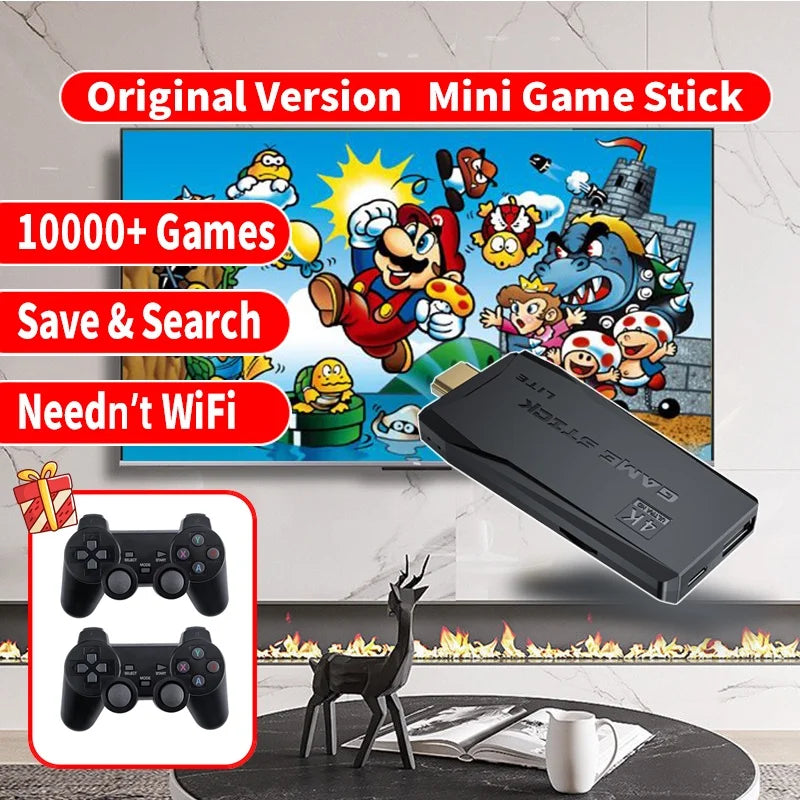 M8 Video Game Console 4K HDMI-Compatible Game Stick Built in 10000 Retro Game TV Dendy Console Support for PS1/FC/GBA