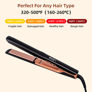 Ionic Hair Straightener Curler Keratin Treatment 500°F Hair Flat Irons For Frizzy Hair Recovers Damage Straightening Iron