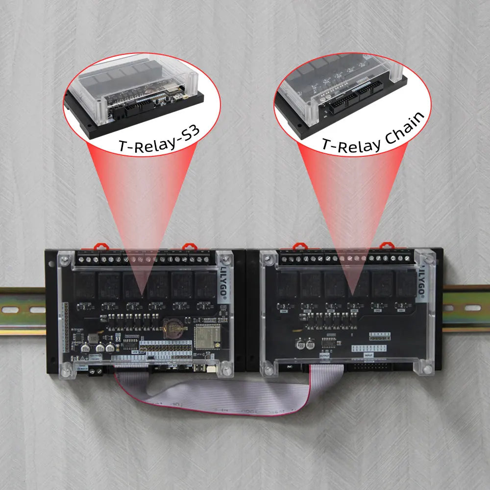 LILYGO® T-Relay-S3 ESP32-S3 6-Way Relay ESP32-S3-WROOM-1U Development Board Expandable LCD Display HRS4H-S-DC5V 24-Way Relays