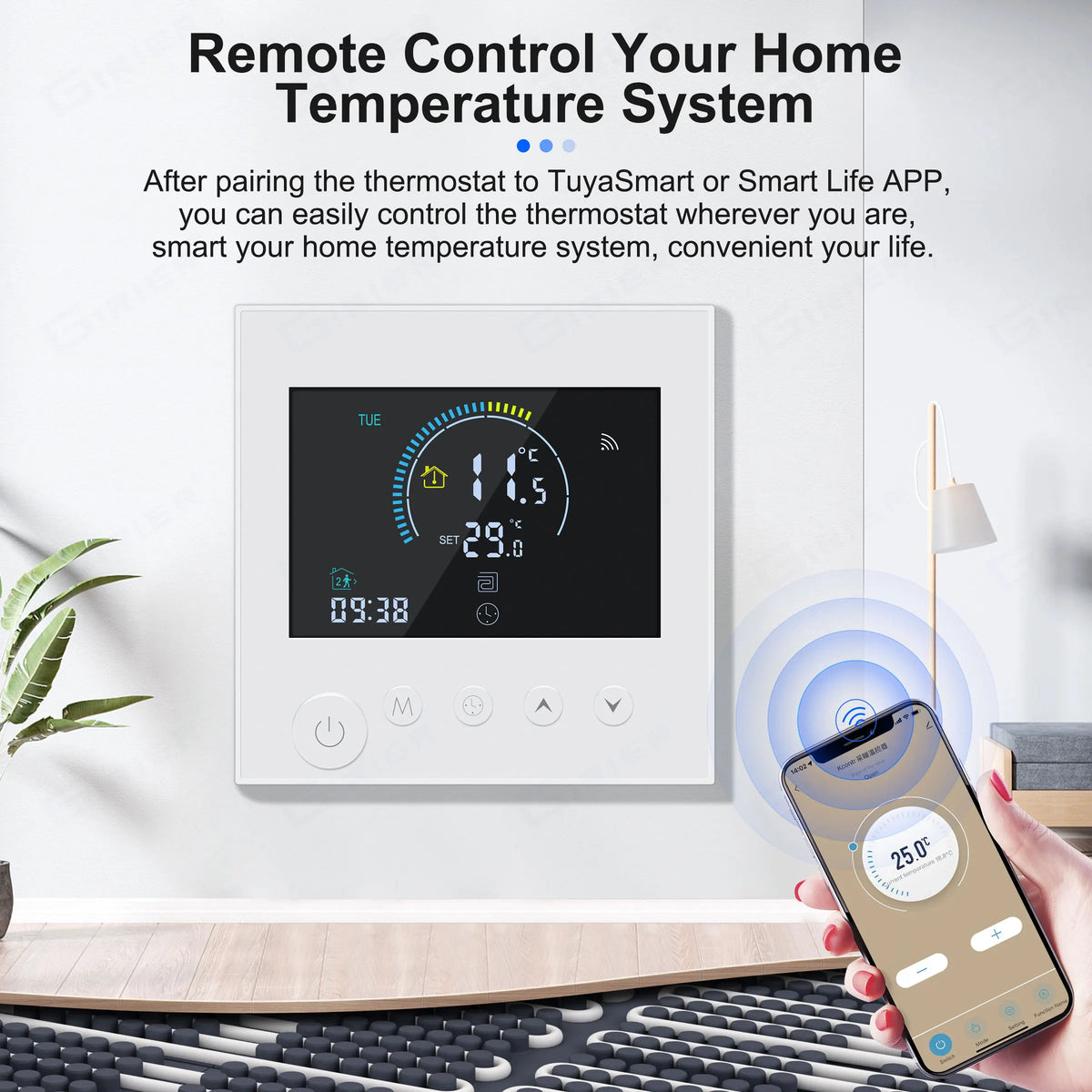 GIRIER Smart WiFi Thermostat for Electric Heating Water/Gas Boiler Programmable Temperature Controller Works Alexa Hey Google