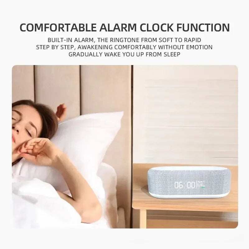 Youpin Xiaomi 15W Wireless Charger Stand Alarm Bedroom Lamp Night Light Desktop Clock Temperature Thermometer Fast Charging Dock